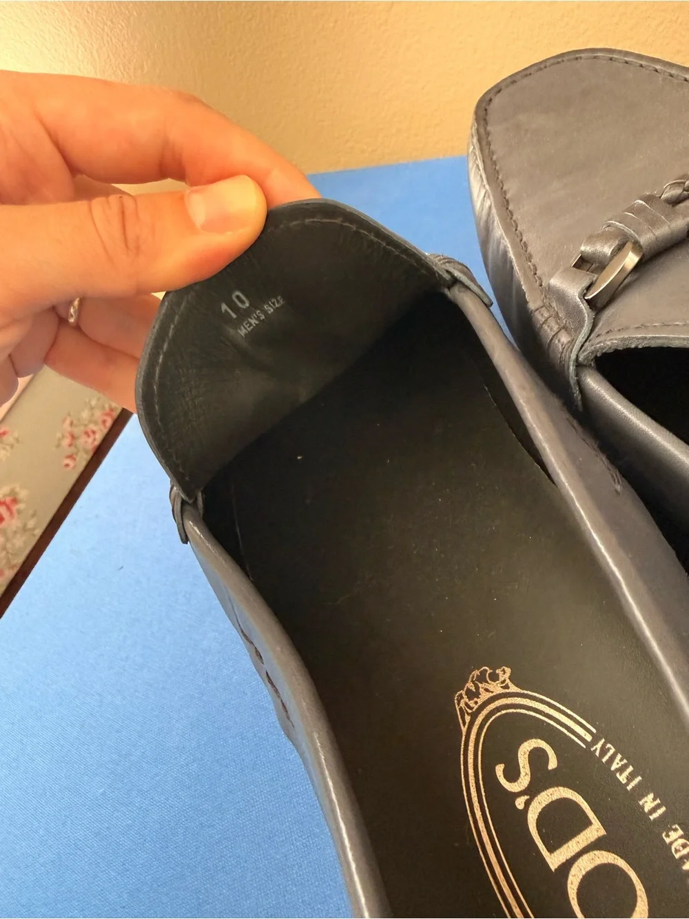 Tod’s Men’s Navy Blue Leather Slip-On Loafers
